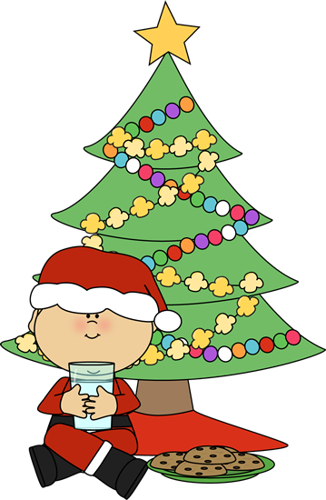 Santa Clipart Christmas Tree - Christmas Tree Santa Clipart (359x550), Png Download