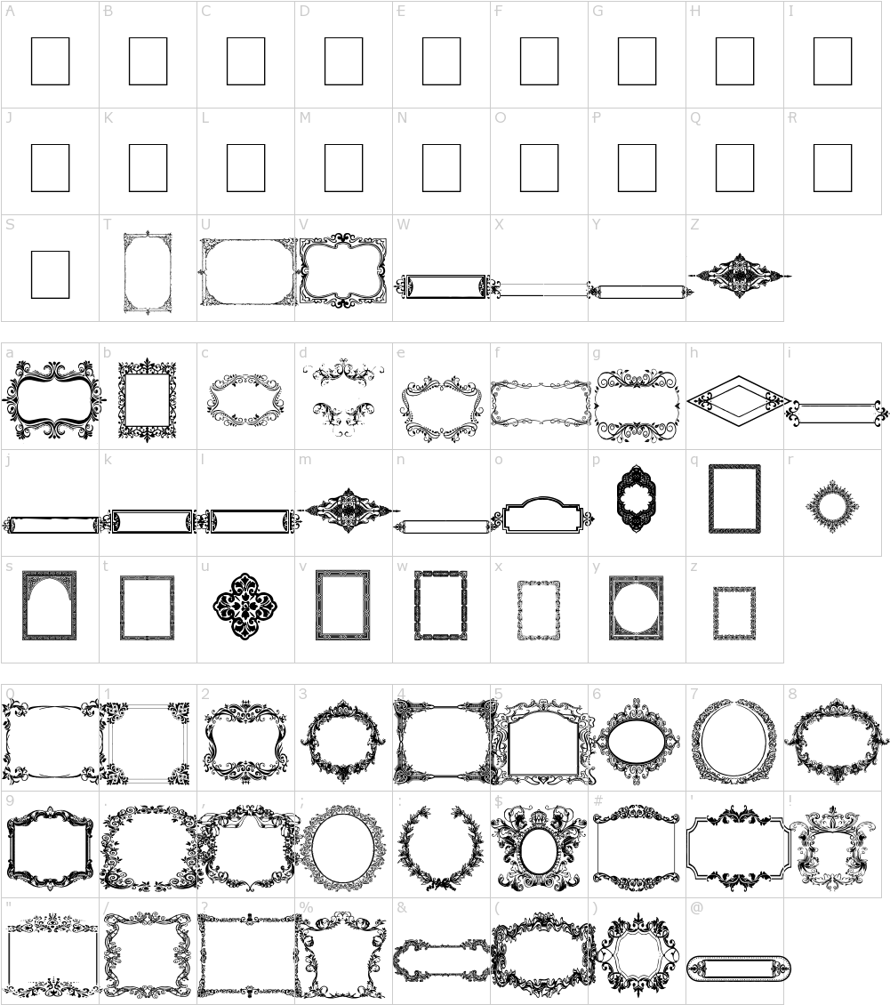 Vintage Frames Font - Font (1000x1150), Png Download