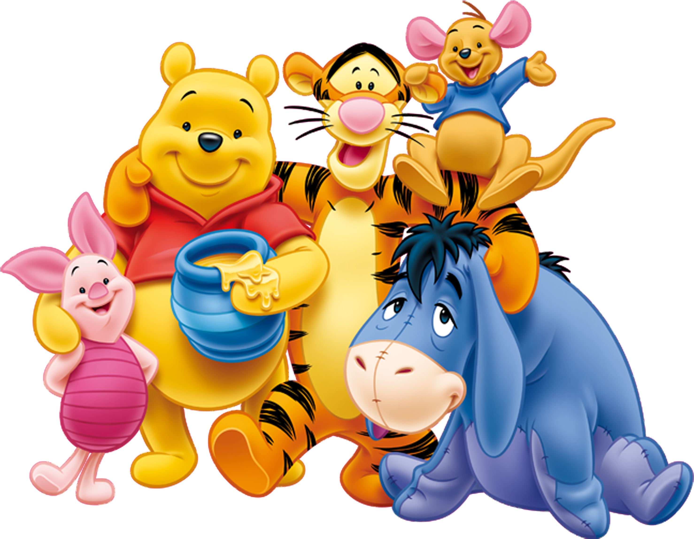 Winnie The Pooh Crew (3000x2363), Png Download
