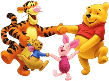 At The Movies - Pooh Piglet Roo Tigger (510x370), Png Download