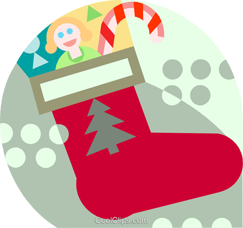 Christmas Stocking Royalty Free Vector Clip Art Illustration - Illustration (480x450), Png Download