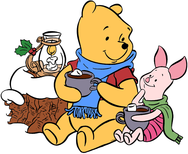 Picture Free Library Winnie The Pooh Christmas Clip - Christmas Winnie Pooh Png (629x517), Png Download