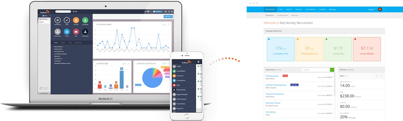 Add Or Edit Clients, Resources & Placements In Bullhorn - Recruitment (1405x424), Png Download