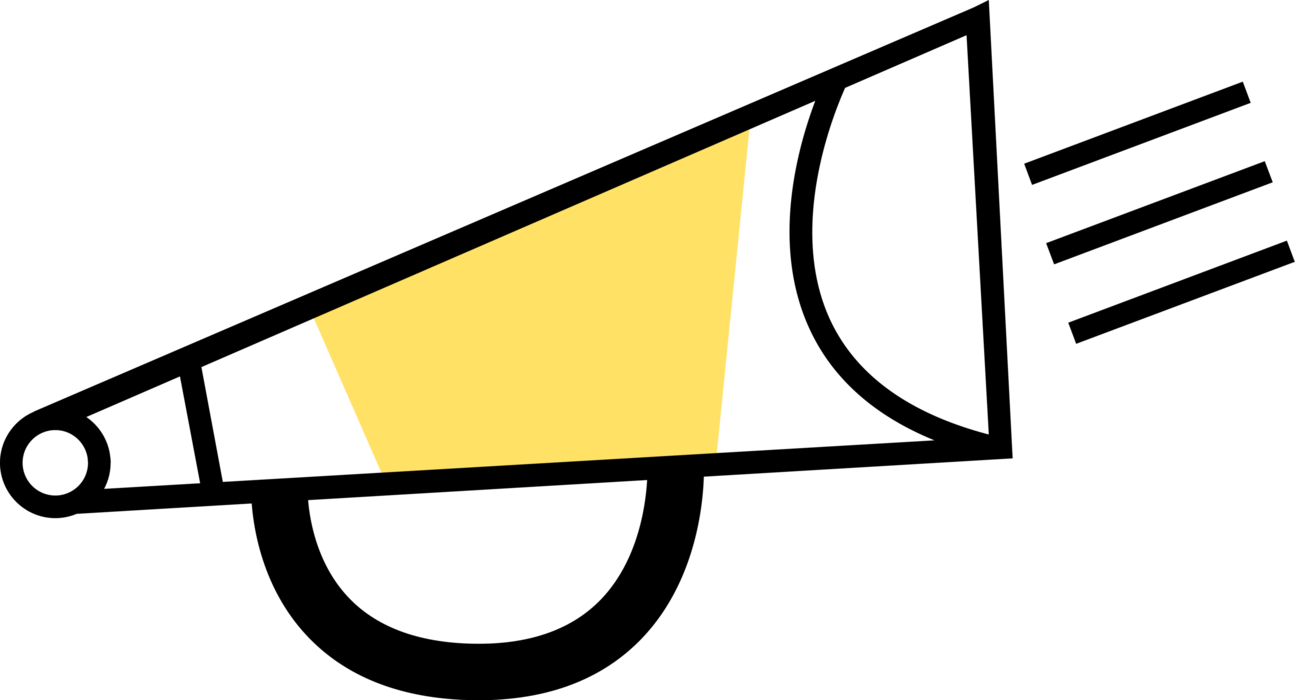 Vector Illustration Of Megaphone Or Bullhorn To Amplify (1295x700), Png Download