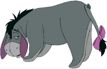 Eeyore Head Down - Winnie The Pooh Donkey Depressed (400x400), Png Download
