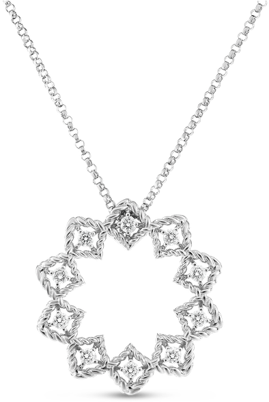 Roberto Coin Medium Starburst Necklace - Roberto Coin Diamond & 18k Yellow Gold Necklace (800x800), Png Download