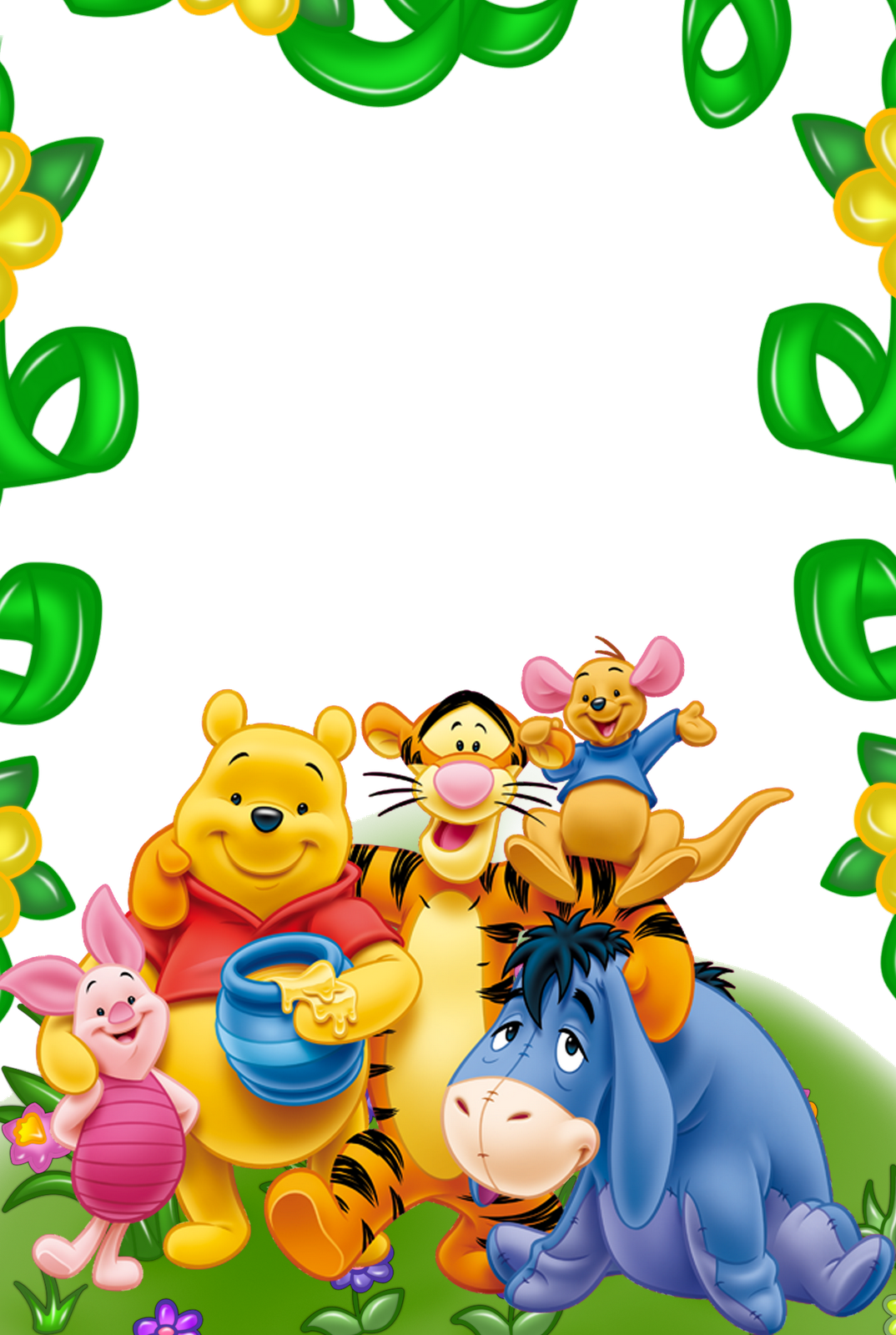 And Friends Kids Transparent Gallery View Full - Winnie The Pooh Borders (1074x1600), Png Download