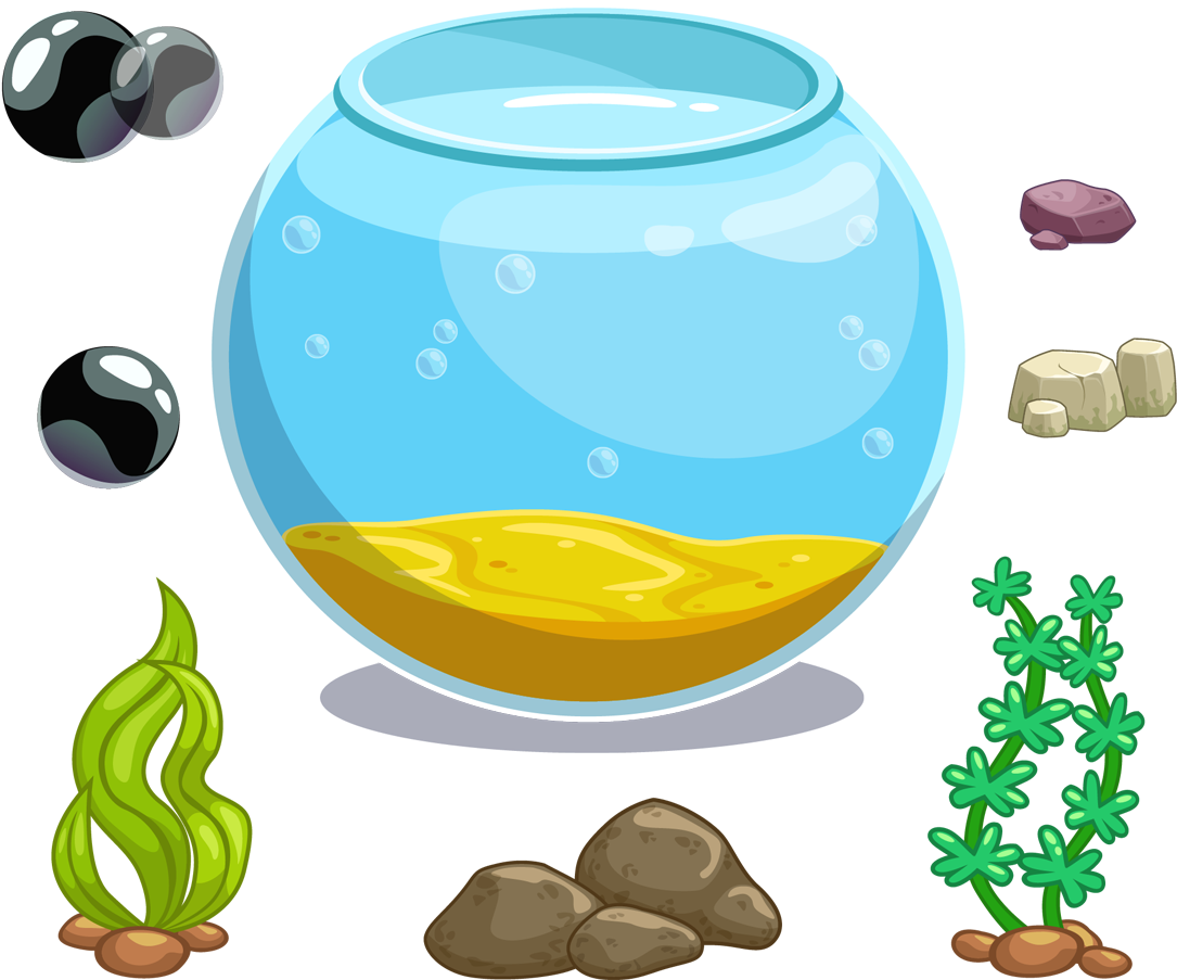 Clip Art Royalty Free Library Icon Fish Tank Transprent - Aquarium Cartoon (1256x1057), Png Download