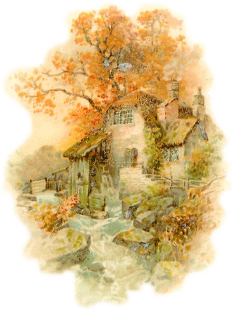 Lindner 1901 Gems Of Nature Mill By Stream Tuckdb Org - Tree (333x440), Png Download