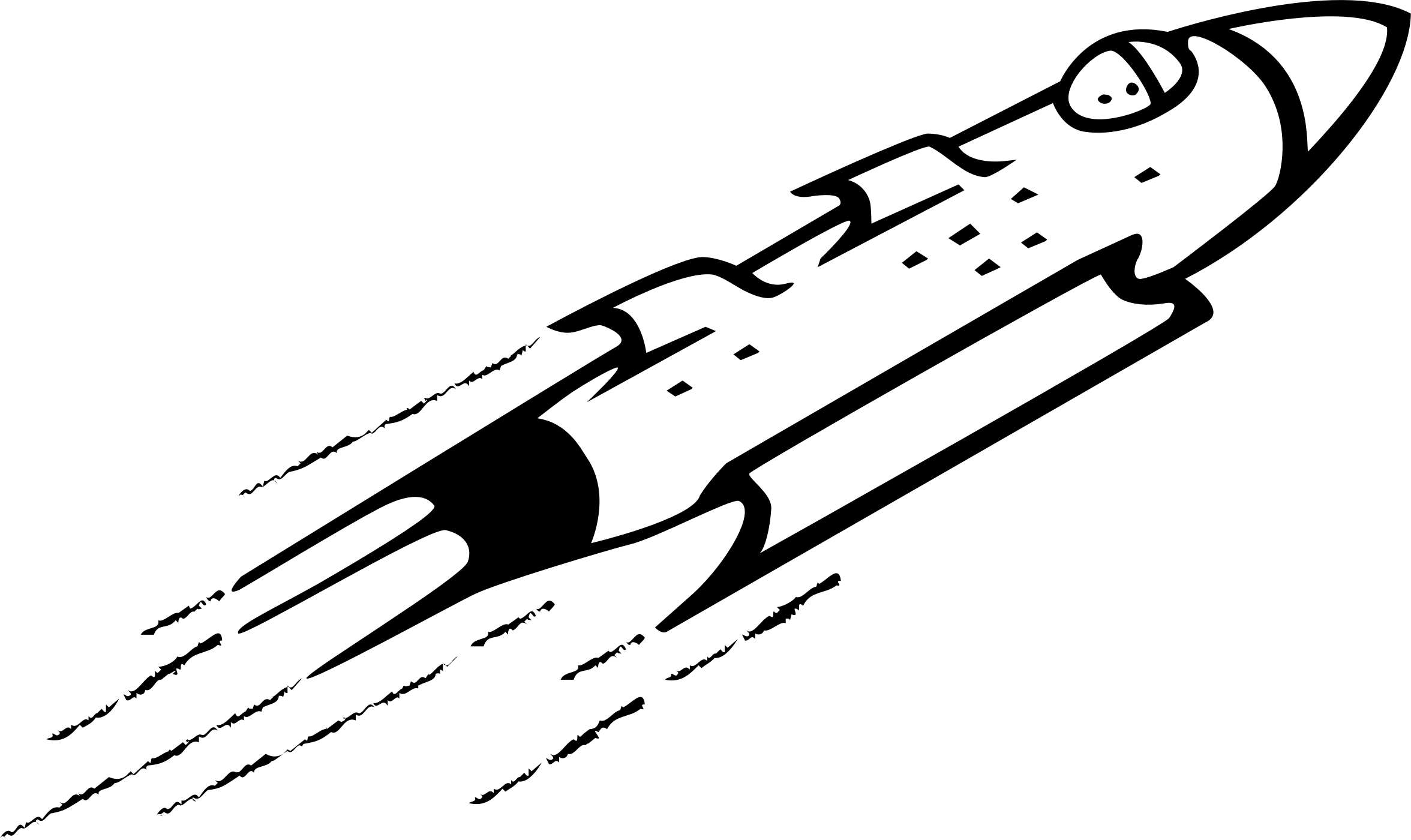Big Image - White Silhouette Rocket (2352x1400), Png Download