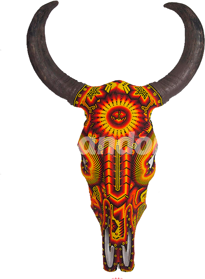 Huichol Bull Skull - Huichol (1000x1000), Png Download
