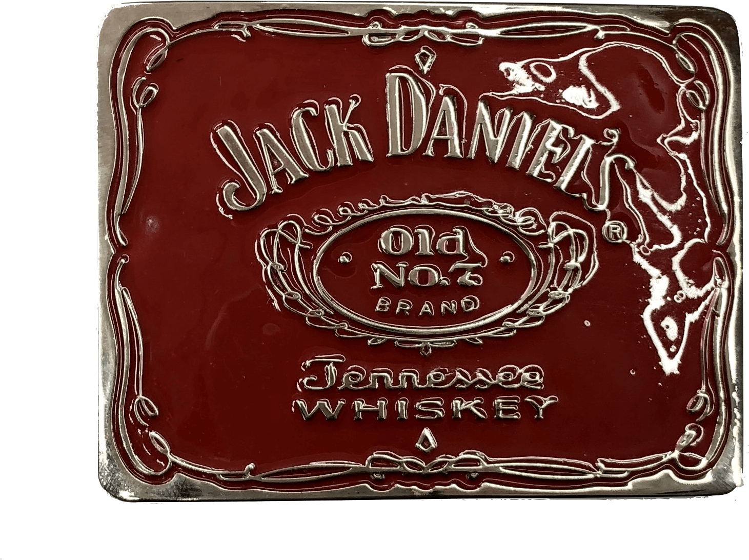 Download Jack Daniel's Label Red Belt Buckle - Belt Buckle - Full Size ...