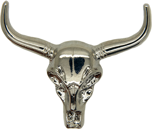 Cow Skull Pin, Silver - Cattle (600x600), Png Download