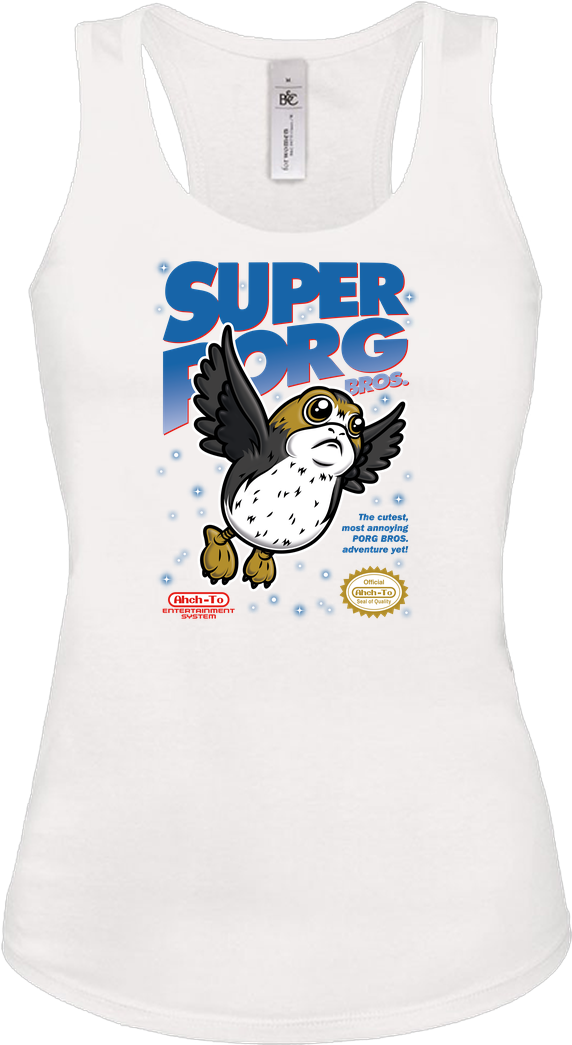 Olipopart Super Porg Bros T-shirt Tanktop White - Gommehd (1044x1044), Png Download