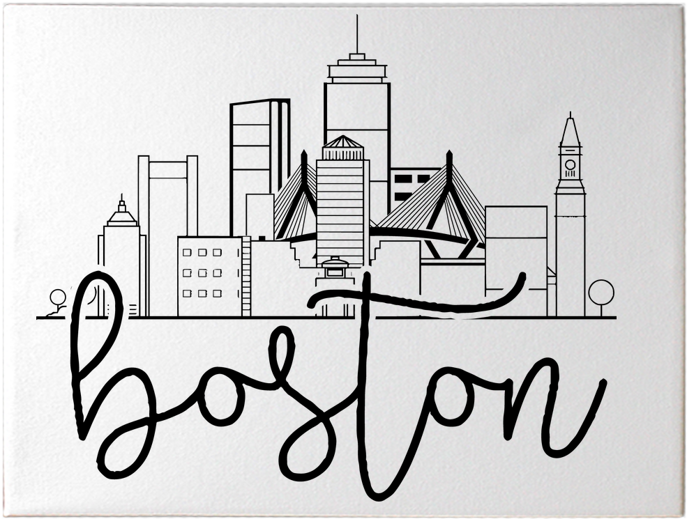 Boston City Skyline Canvas Wall Art (1000x1000), Png Download