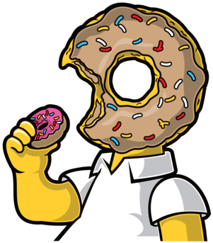 Homer Simpson Doughnut Eating Doughnut T - Homer Simpson Donut T Shirt (500x500), Png Download