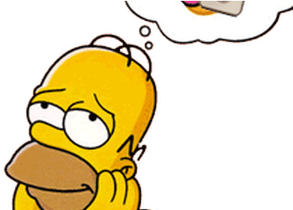 Picture Black And White Library Simpson Eating A Path - Homer Simpson Doughnuts (450x300), Png Download