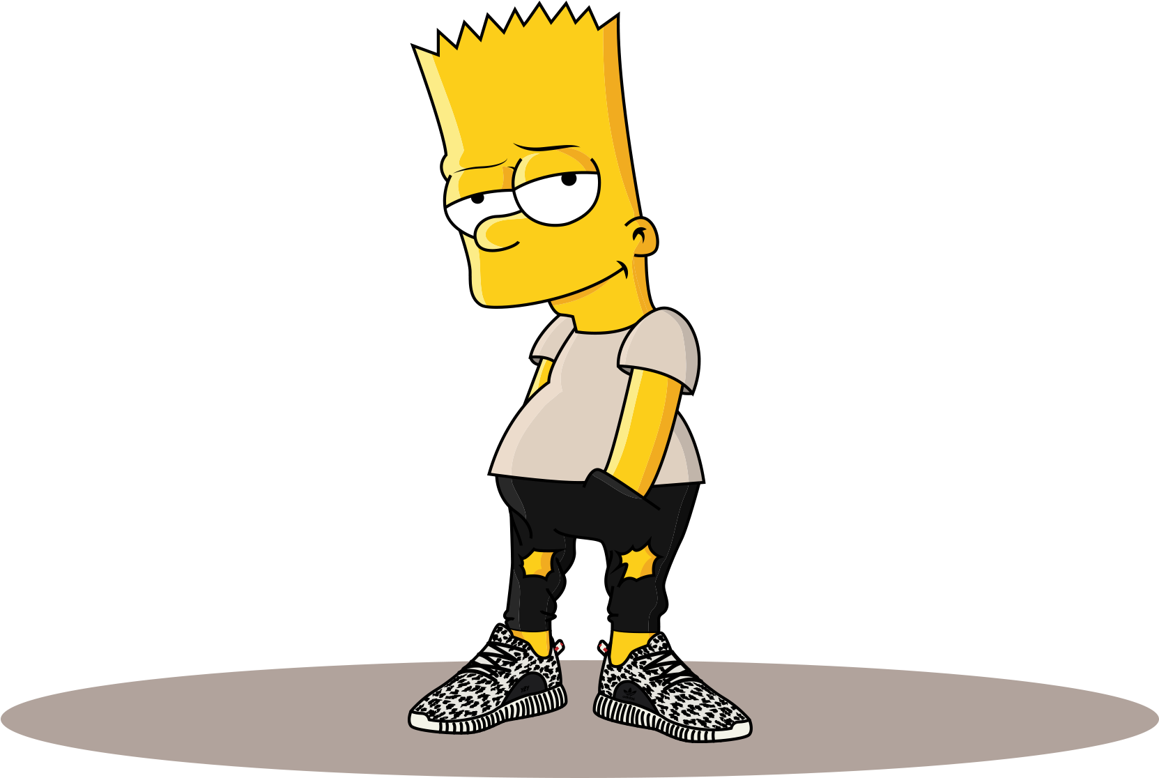 Bart Simpson Homer Simpson Adidas Yeezy Drawing - Yeezy Bart Simpson (950x651), Png Download