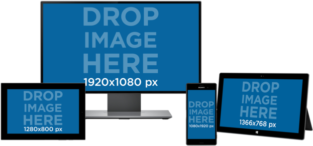 Responsive Mockups - Desktop Tablet Phone Mockup Free (640x480), Png Download