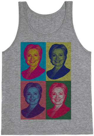 Pop Art Hillary Clinton Tank Top - Generic Pop Art Hillary Clinton Pattern White Mug (484x484), Png Download