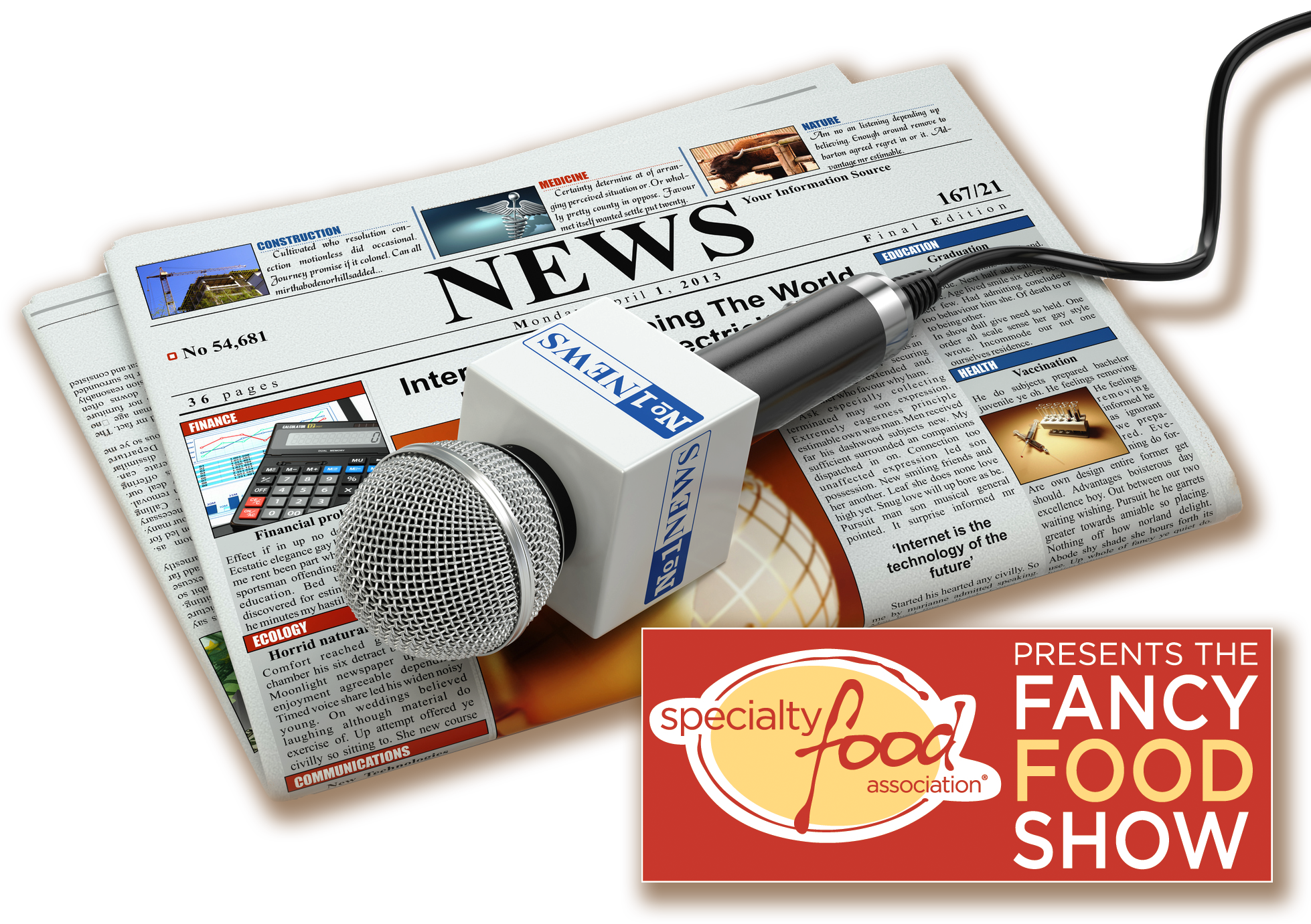 2018 Summer Fancy Food Show Coverage - Newspaper Microphone (1958x1381), Png Download