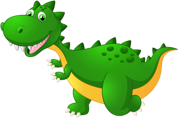 Cute Dragon Cartoon Png Clipart Image - Transparent Background Dinosaur Clipart (600x386), Png Download