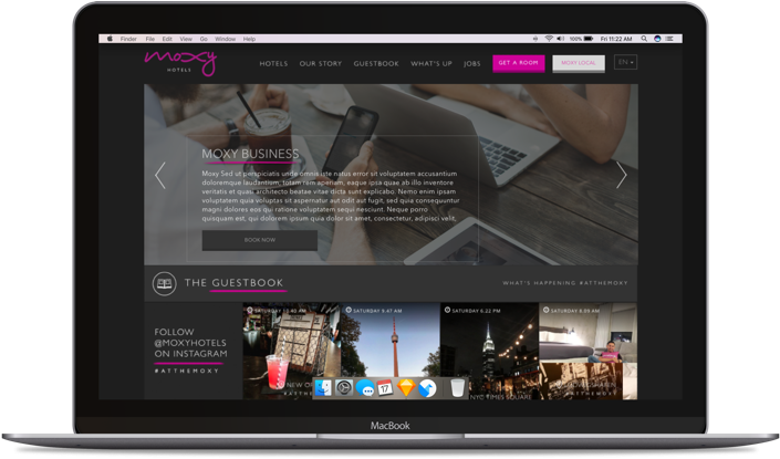 Moxy Business Laptop Mockup Small - Moxy (732x440), Png Download