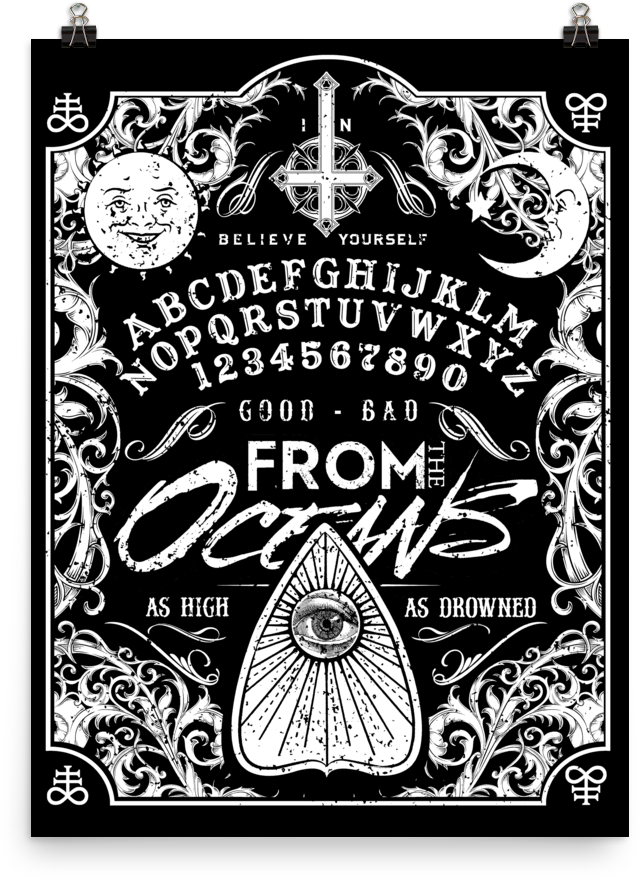 From The Oceans Ouija Board Wall Poster - Target Darts 117070 - Dartflights Vision Pink Heart (1000x1000), Png Download