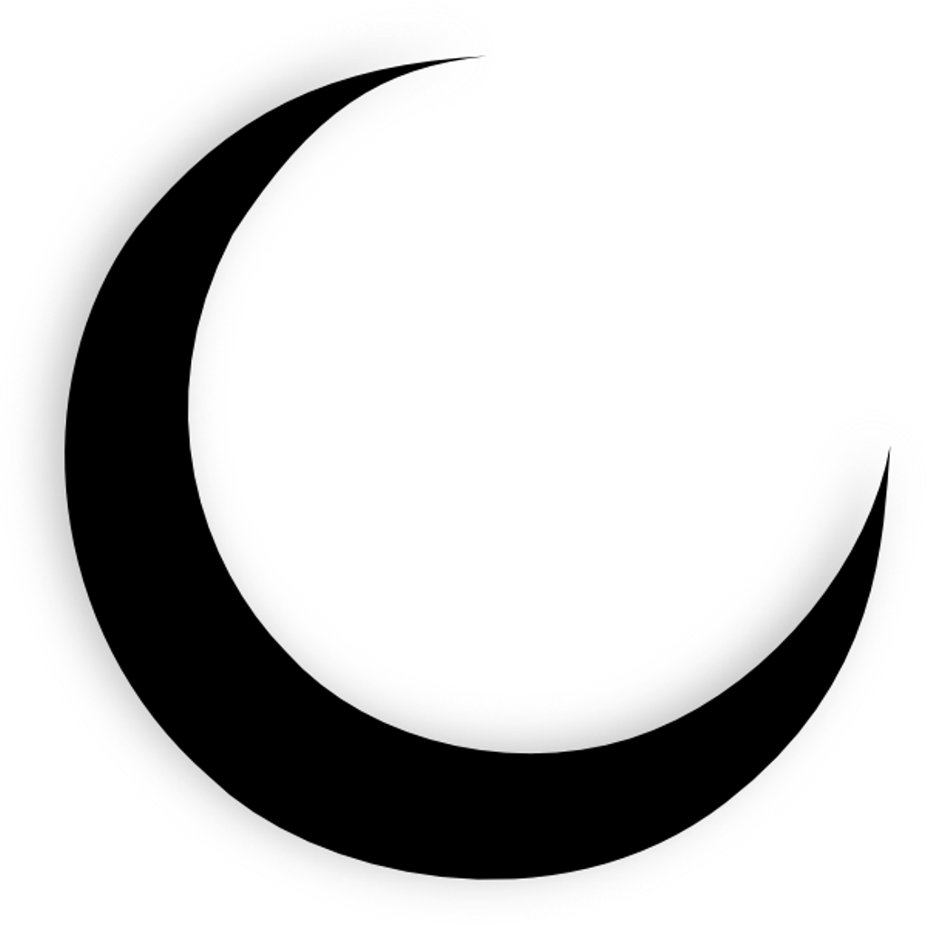 Crescent Moon Emoji Png - Crescent Moon Black (600x599), Png Download