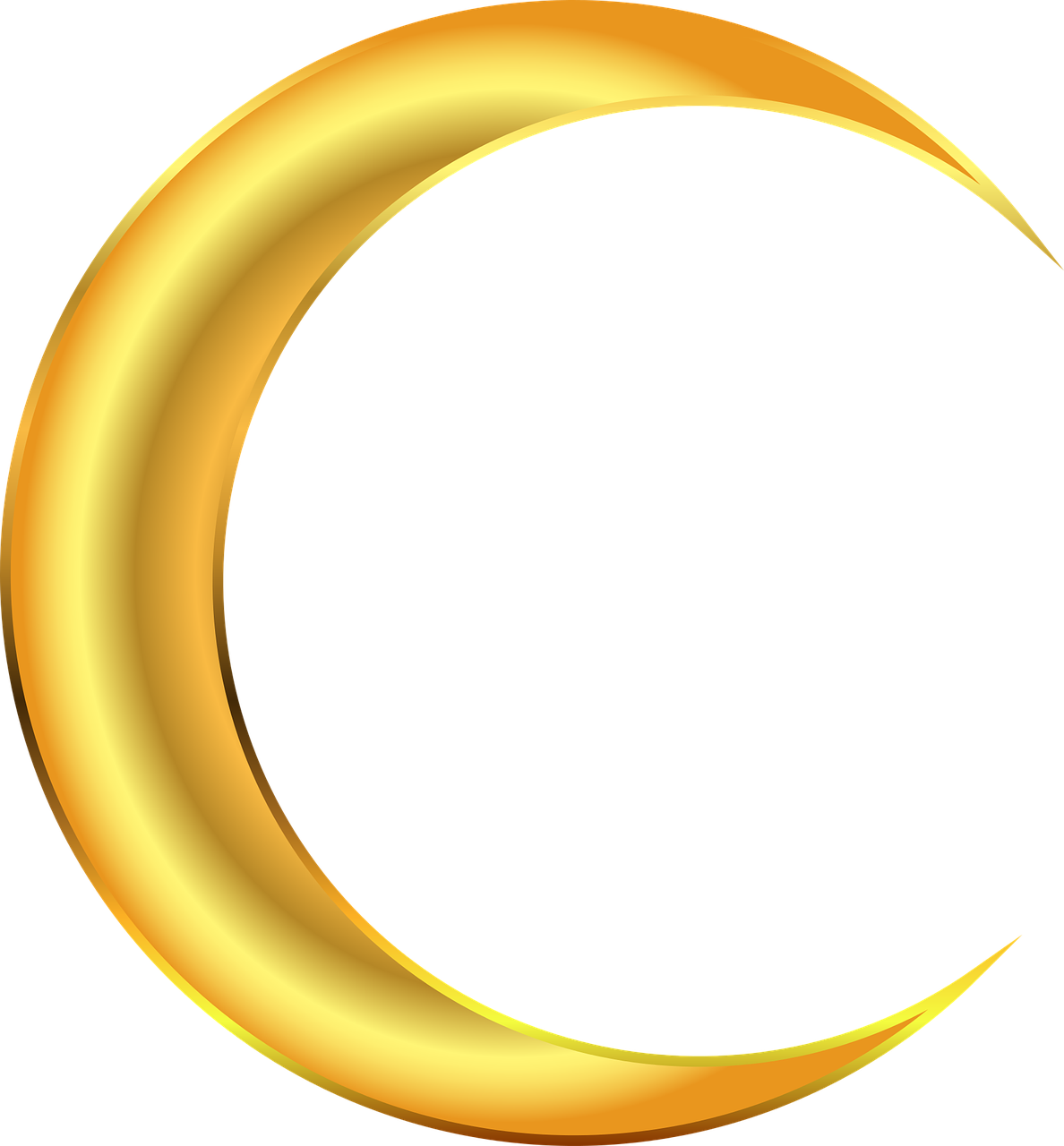 Gold Crescent - Moon Png (1188x1280), Png Download