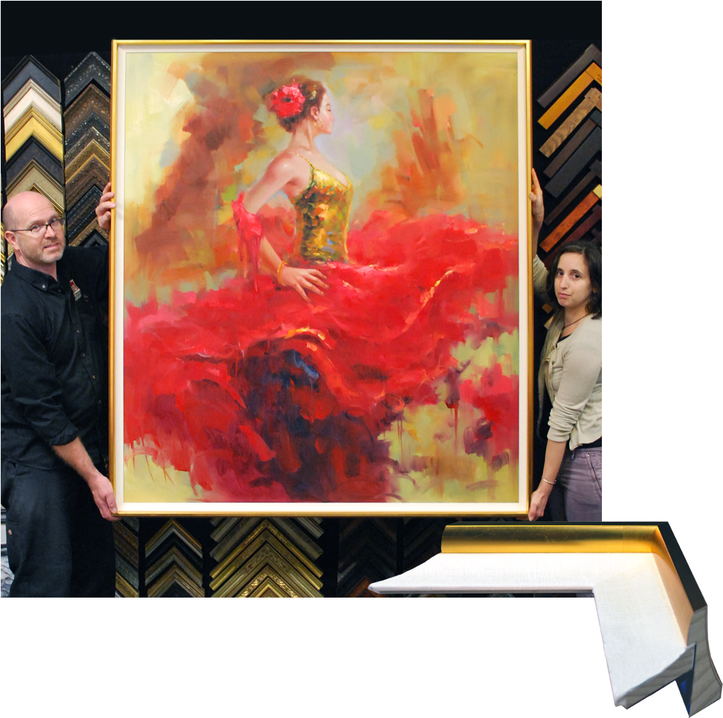 Framed Flamenko Dancer Oil On Canvas - California (1080x1074), Png Download