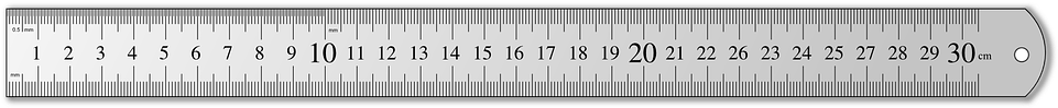Ruler Measure Length Meter Cm Centimeter Office - Meter Stick Clipart Black And White (960x480), Png Download