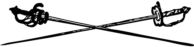 Rapiers2 - Crossed Fencing Swords (640x320), Png Download