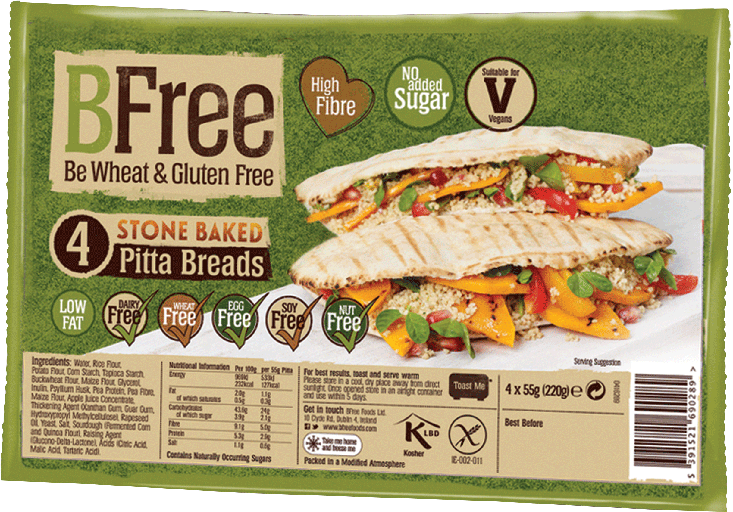 Bfree Gluten & Wheat Free Multigrain Wrap (3116x2480), Png Download
