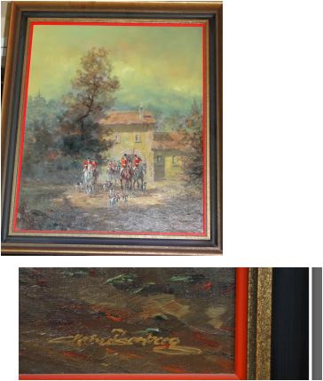 Oil On Canvas Very Well Executed Painting 24 1/2 X - Oil Painting (364x429), Png Download