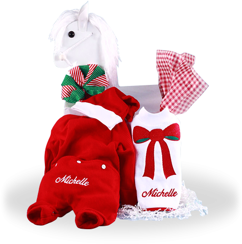 Little Santa's Christmas Outfit Holiday Gift For Girls - Gift (500x500), Png Download