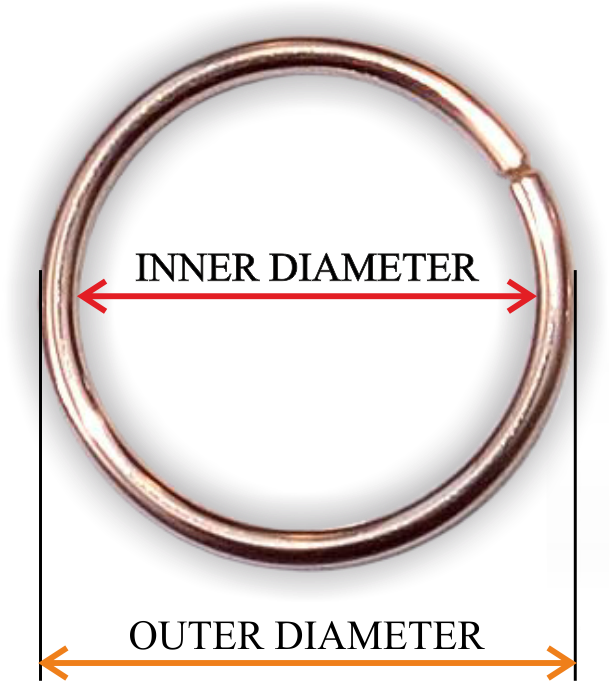 Measuring Nose Rings By Inner Diameter - Nose Piercing (627x685), Png Download