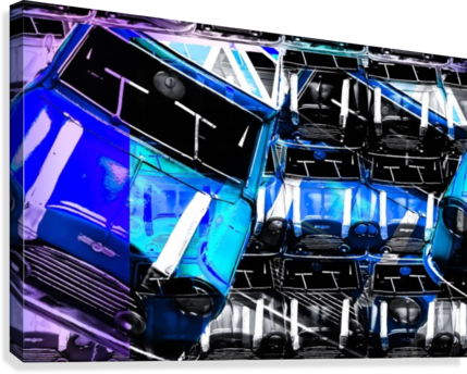 Psychedelic Mini Cooper Blue Sport Car Abstract Background - Abstract Background Transport Png (429x344), Png Download