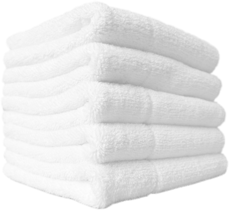 Stack Of White Towels (979x875), Png Download