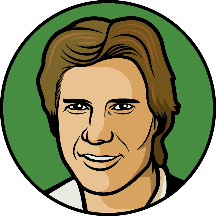 Attacking Midfielder, Right - Han Solo Head Drawing (729x729), Png Download