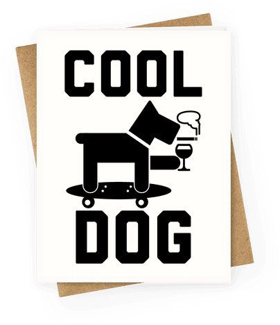 Cool Dog Greeting Card - Dog (484x484), Png Download