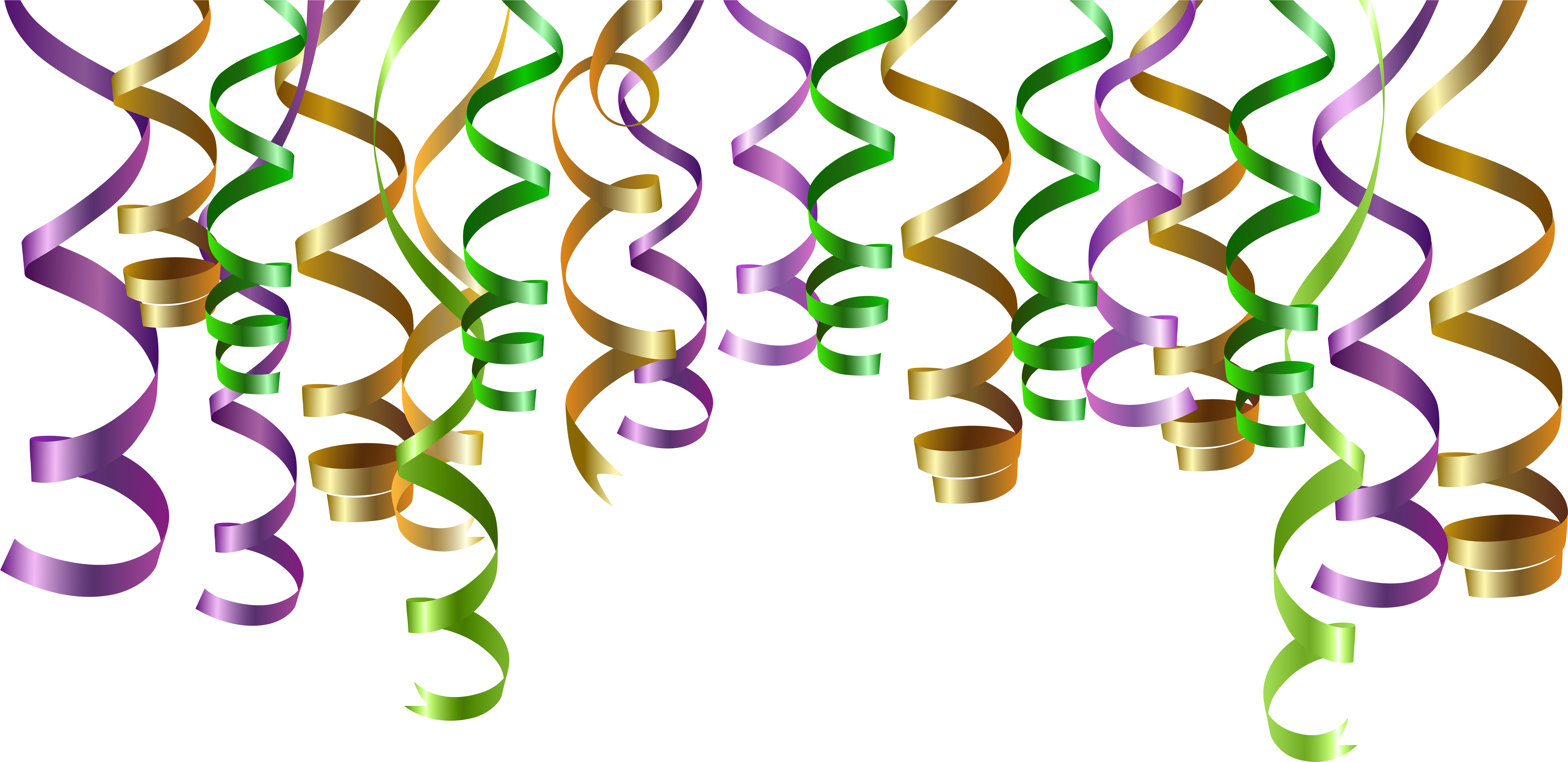 Gold Ribbon Curl Png (8000x3895), Png Download