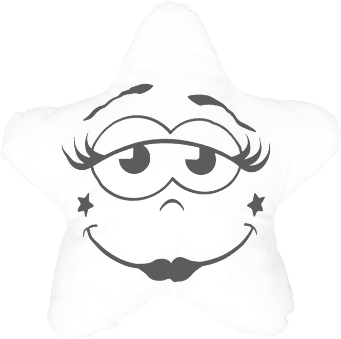 Star Pillow With Smiley Faces That Glows In The Dark - Cartoon (700x689), Png Download