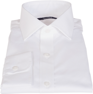 Classic White Pinpoint Fitted Dress Shirt - Formal Wear (405x495), Png Download