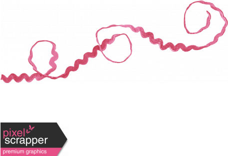 Pink Velvet Ricrac Ribbons Kit - Digital Scrapbooking (456x456), Png Download