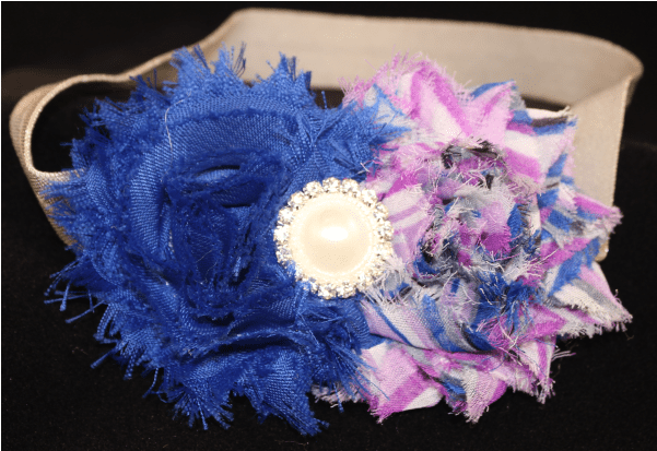 Shabby Flower Headband Blue - Headband (600x600), Png Download