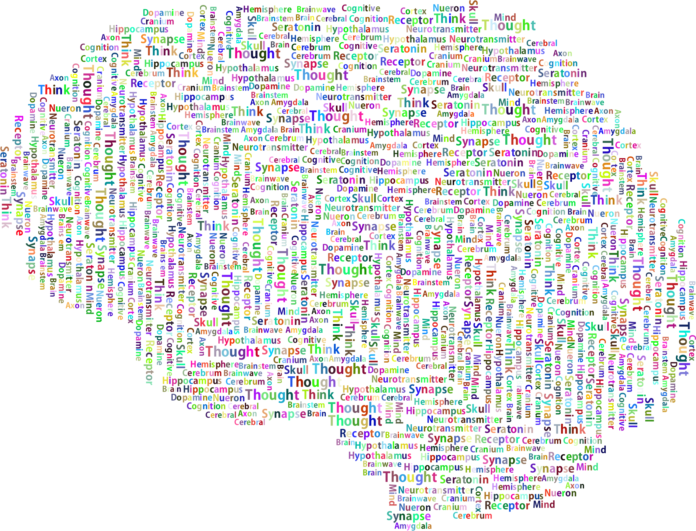 This Free Icons Png Design Of Prismatic Brain Word (2289x1747), Png Download