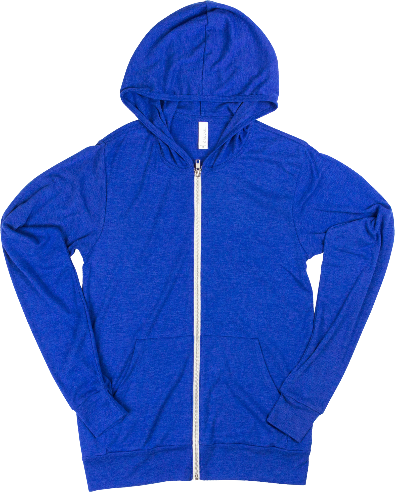 True Royal Triblend Canvas - Blue Zipper Hoodie Png (1808x2048), Png Download
