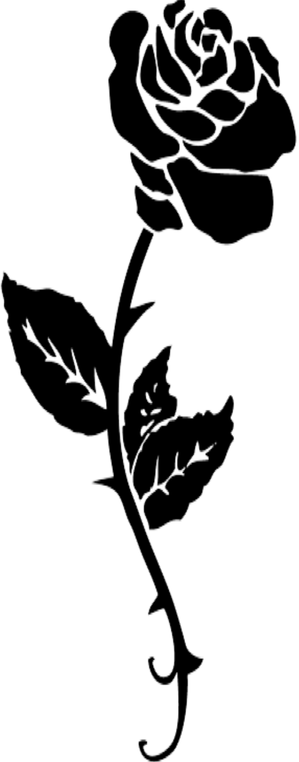 Rose Black And White Rose Black And White Roses Clipart - Simple Tattoo Designs Rose (611x1557), Png Download