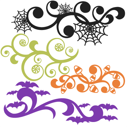 Halloween Flourish Set Svg Scrapbook Title Svg Cutting - Free Halloween Cutting Files (432x432), Png Download